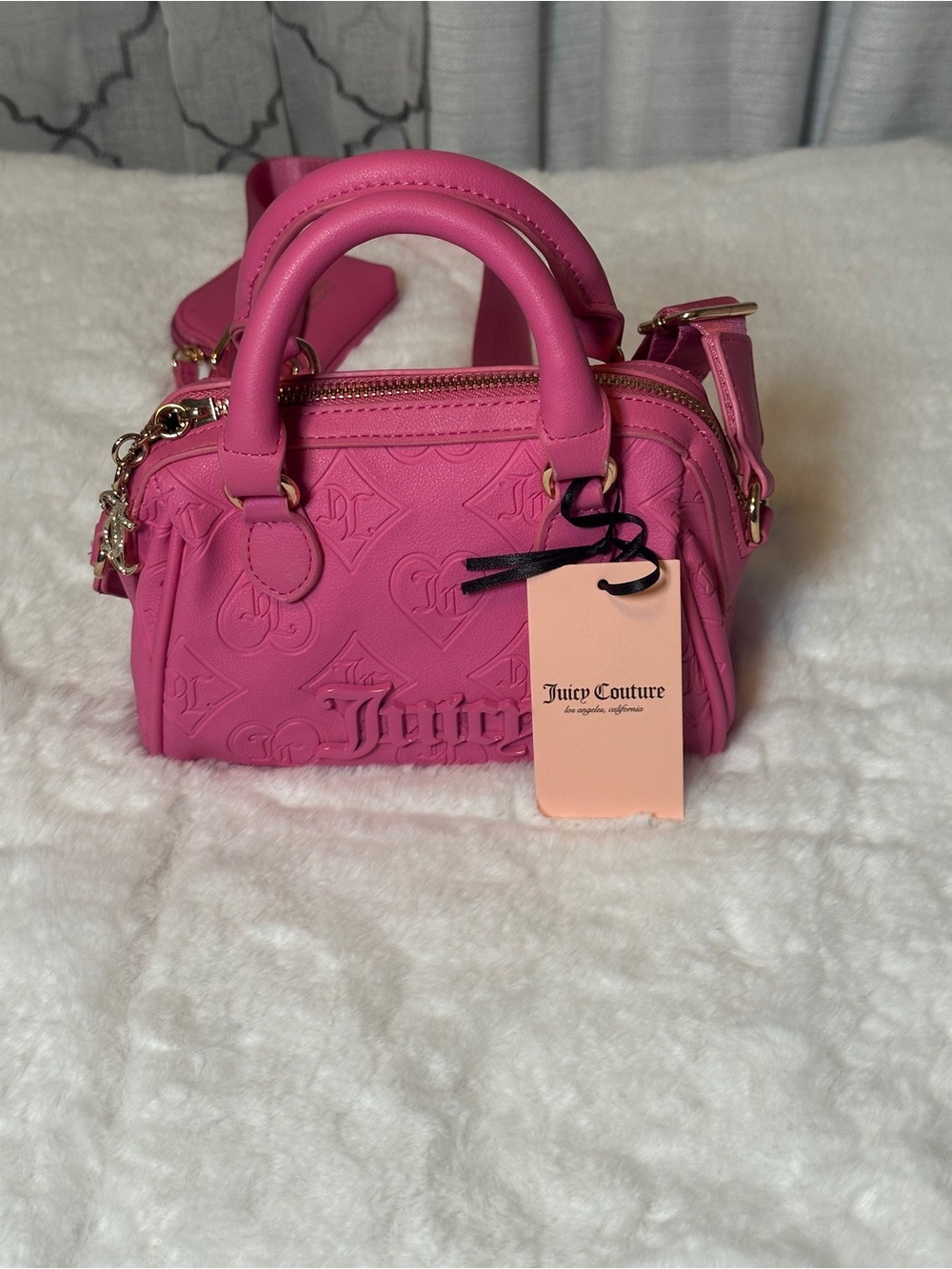 Juicy Couture Hot Pink Embossed Mini Satchel